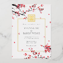 Doble felicidad Boda elegante roja china