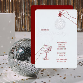 Invitación Con Relieve Metalizado Doodle de fiesta de Nochevieja 