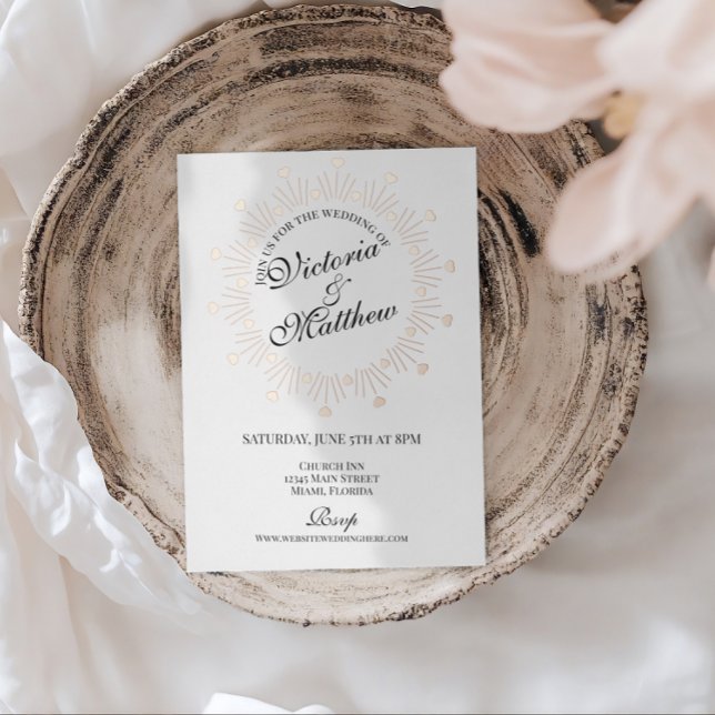 Invitación Con Relieve Metalizado Doodle Hearts Frame Script Wedding (Subido por el creador)