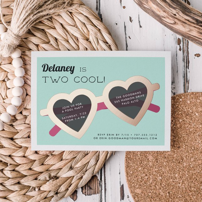 Invitación Con Relieve Metalizado Dos Guay | Fiesta de cumpleaños de Summer Sunnies (Subido por el creador)