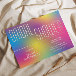 Invitación Con Relieve Metalizado Ducha colorida de novias arcoiris