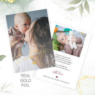 Invitación Con Relieve Metalizado Ducha de bebé 2 fotos guión de papel de aluminio d