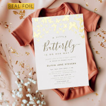 Ducha de bebé boho elegante mariposa oro