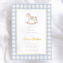 Ducha de bebé de caballo mecedor vintage de gingha