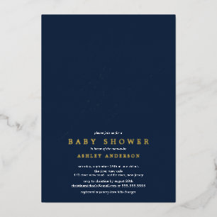 Invitación Con Relieve Metalizado Ducha de bebé Oh Boy