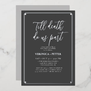 Invitación Con Relieve Metalizado Ducha de boda de pareja de Halloween Hasta que la