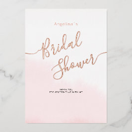 Invitación Con Relieve Metalizado Ducha de novia de Relieve metalizado plano GRACIAS