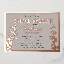 Ducha de novia moderna de hojas botánicas