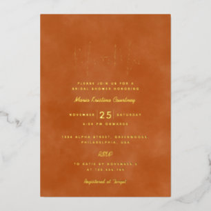 Invitación Con Relieve Metalizado Ducha de Novia Moderna de Señorita a Señora en Nar
