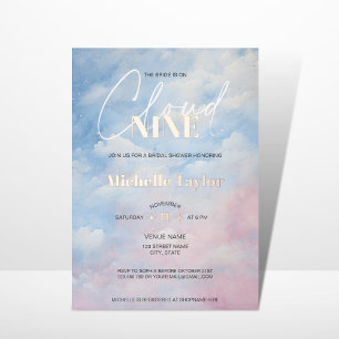 Invitación Con Relieve Metalizado Ducha de Novia Pastel Está en la Gloria