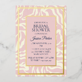 Invitación Con Relieve Metalizado Ducha de novia rosa rosa pastel moderno minimalist