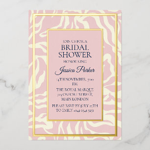 Invitación Con Relieve Metalizado Ducha de novia rosa rosa pastel moderno minimalist