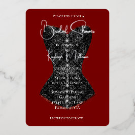 Invitación Con Relieve Metalizado Ducha de novias de Black Corset