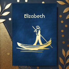 Invitación Con Relieve Metalizado Ducha de novias de la Marina y el Oro de Italia