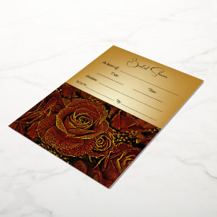 Invitación Con Relieve Metalizado Ducha de novias - Rosas rojos y de oro