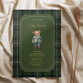 Invitación Con Relieve Metalizado Ducha de peluche de lujo para bebés