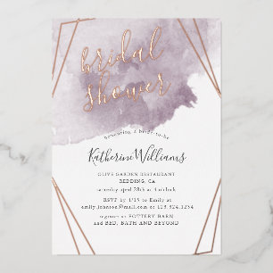 Invitación Con Relieve Metalizado Ducha dorada y marauve