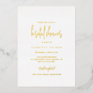 Invitación Con Relieve Metalizado Ducha nupcial elegante y eterna