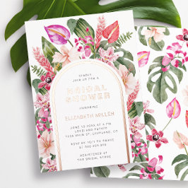Invitación Con Relieve Metalizado Ducha tropical de novias
