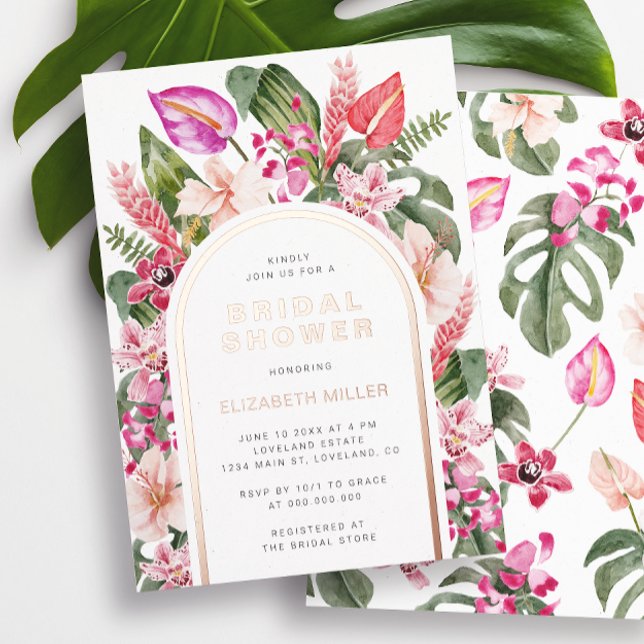 Invitación Con Relieve Metalizado Ducha tropical de novias (Subido por el creador)