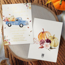 Dulce Calabacita Otoño Camioneta Azul Vintage Baby