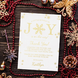Invitación Con Relieve Metalizado Dulce Paquete De Alegría Navidad Baby Shower Real