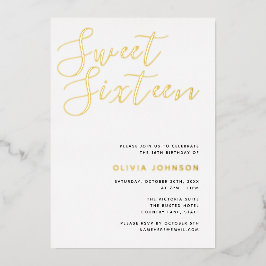 Invitación Con Relieve Metalizado Dulce y Moderno Fiesta de Cumpleaños de Relieve me