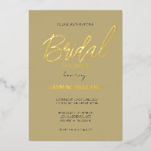 Ecru Moderno Simple Bridal Shower Gold