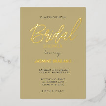 Ecru Moderno Simple Regalo de Boda Dorado