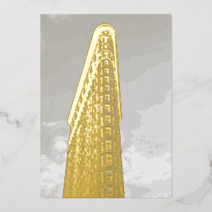 Invitación Con Relieve Metalizado Edificio Flatiron Nueva York