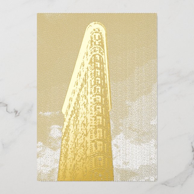 Invitación Con Relieve Metalizado Edificio Flatiron Nueva York (Anverso)