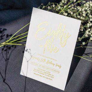 Invitación Con Relieve Metalizado efecto metalizado dorado   Moda Ochenta - 5 85ª Fi