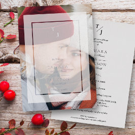 Invitación Con Relieve Metalizado Efecto Vellum Transparency Photo Boda Initials