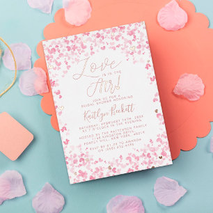 Invitación Con Relieve Metalizado El Amor Está en el Aire Día de San Valentín Desayu