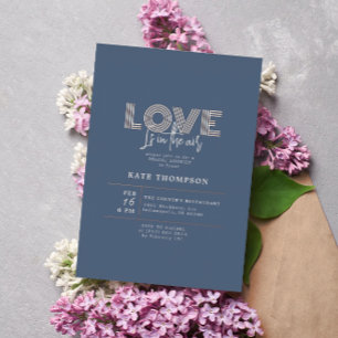 Invitación Con Relieve Metalizado El Amor Está En El Aire El día de San Valentín Bri