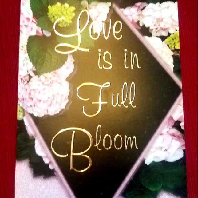 Invitación Con Relieve Metalizado El Amor Está En Pleno Bloom Boda (Subido por el creador)