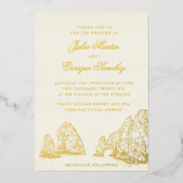 Invitación Con Relieve Metalizado El Arco Cabo San Lucas Arco de Boda