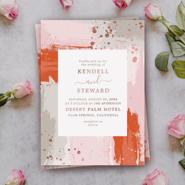 Invitación Con Relieve Metalizado El Boda del Arist es moderno y moderno (Subido por el creador)