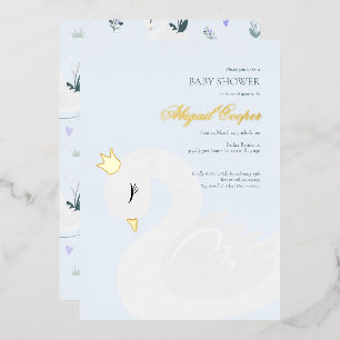 Invitación Con Relieve Metalizado El Cisne Coronado