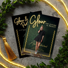 Invitación Con Relieve Metalizado El futuro brillante es una brillante graduación de