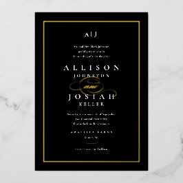 Invitación Con Relieve Metalizado El oro elegante de la boda