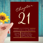 Invitación Con Relieve Metalizado El oro rojo 21 de los 21 años del oro Fiesta<br><div class="desc">Celebra tu 21º estilo con nuestras invitaciones personalizadas de 21º cumpleaños. Estas invitaciones de Relieve metalizado rojo y oro serán la manera perfecta de invitar a toda tu familia y amigos a que se unan a ti para celebrar este hito especial. Crea un recuerdo duradero de tu día especial mientras...</div>