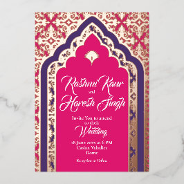 Invitación Con Relieve Metalizado El Portal de Oro