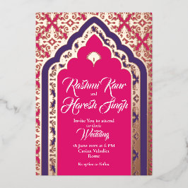 Invitación Con Relieve Metalizado El Portal del Oro