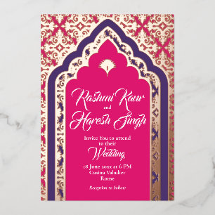 Invitación Con Relieve Metalizado El Portal del Oro