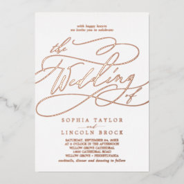Invitación Con Relieve Metalizado El Relieve metalizado dorado romántico Rosa florec
