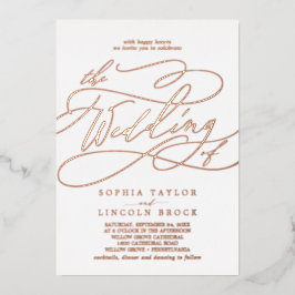 Invitación Con Relieve Metalizado El Relieve metalizado dorado romántico Rosa florec