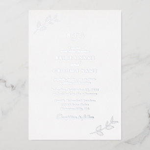 Invitación Con Relieve Metalizado El Relieve metalizado plateado real deja a un Boda