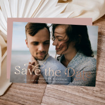 Elegancia Clásica Foto Horizontal Save the Date