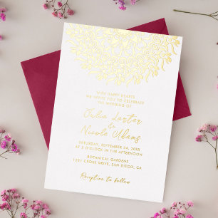 Invitación Con Relieve Metalizado Elegancia de Festival Majestuoso Real Mandala de B
